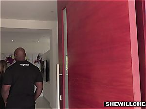 SHEWILLCHEAT - super-naughty Real Estate Agent humps big black cock